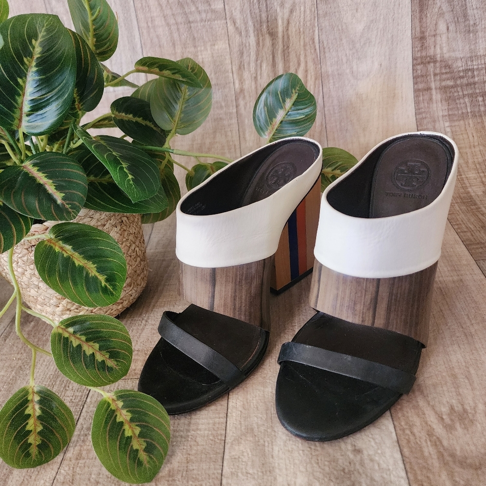 Tory Burch Mika Colorblock Mules Size 6 - Picture 8 of 14